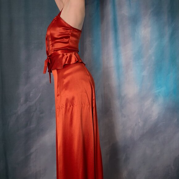 Vintage 70's Party 2pc Long Aline Skirt and Top Size XS - Picture 4 of 9